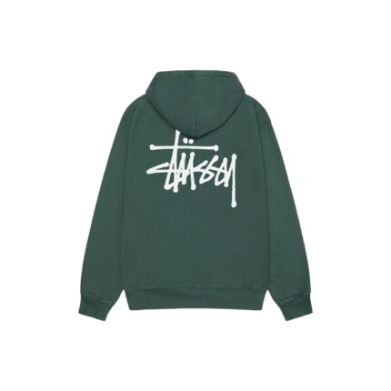 Pull a capuche vert stussy